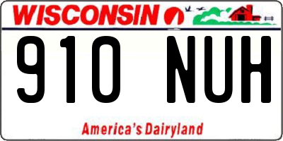 WI license plate 910NUH