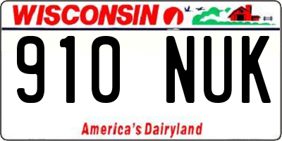 WI license plate 910NUK