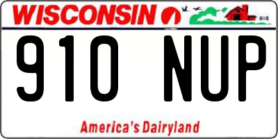 WI license plate 910NUP