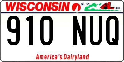 WI license plate 910NUQ
