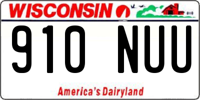 WI license plate 910NUU