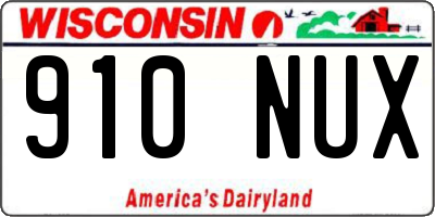WI license plate 910NUX