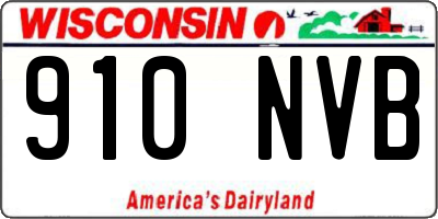 WI license plate 910NVB