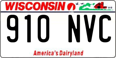 WI license plate 910NVC
