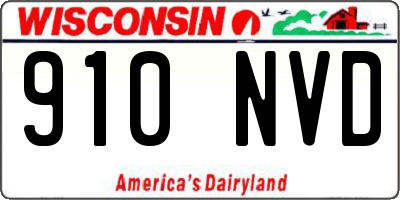 WI license plate 910NVD