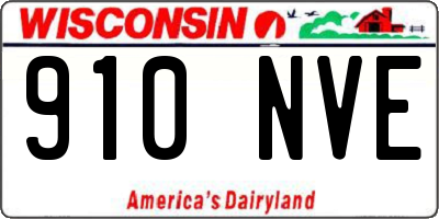 WI license plate 910NVE