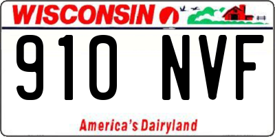 WI license plate 910NVF