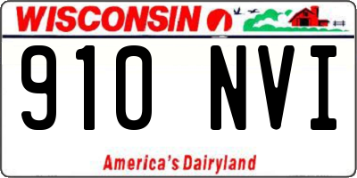 WI license plate 910NVI
