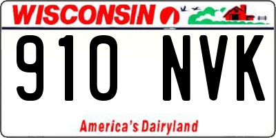 WI license plate 910NVK