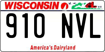 WI license plate 910NVL