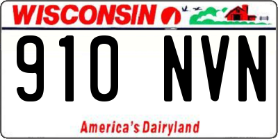 WI license plate 910NVN