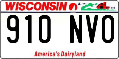 WI license plate 910NVO