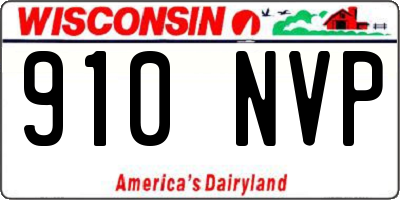 WI license plate 910NVP