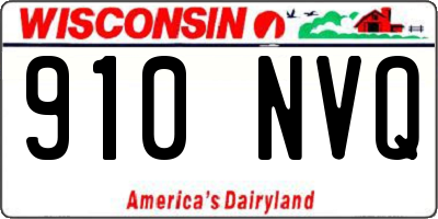WI license plate 910NVQ