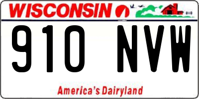 WI license plate 910NVW