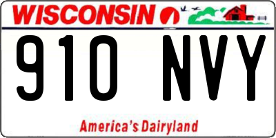 WI license plate 910NVY