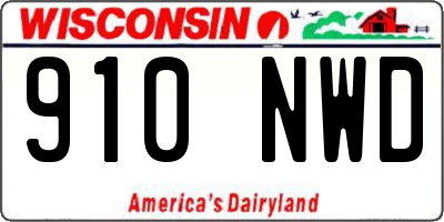 WI license plate 910NWD