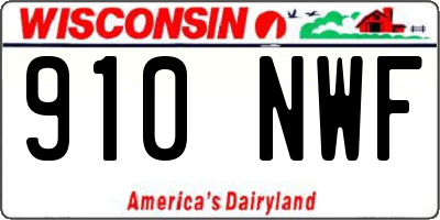 WI license plate 910NWF