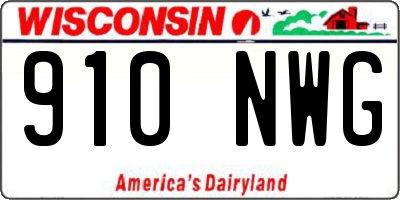 WI license plate 910NWG
