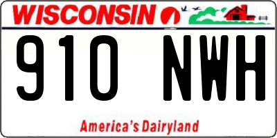 WI license plate 910NWH