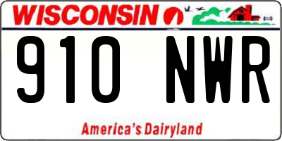 WI license plate 910NWR
