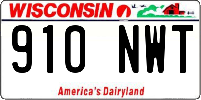 WI license plate 910NWT