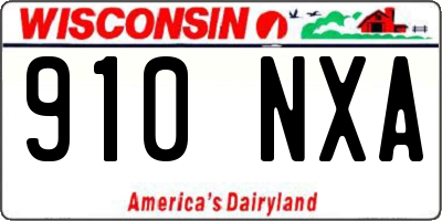 WI license plate 910NXA