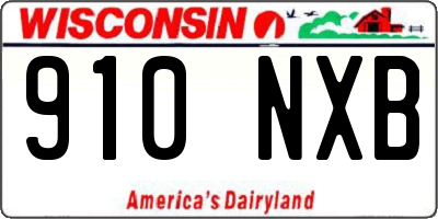 WI license plate 910NXB