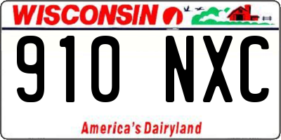 WI license plate 910NXC
