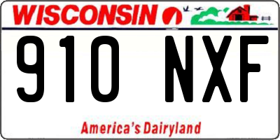 WI license plate 910NXF