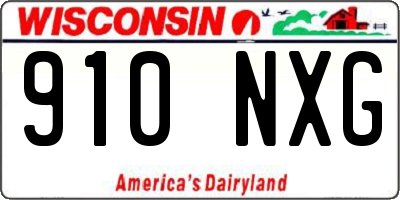 WI license plate 910NXG