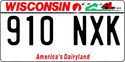 WI license plate 910NXK