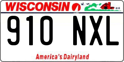 WI license plate 910NXL
