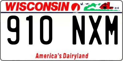 WI license plate 910NXM