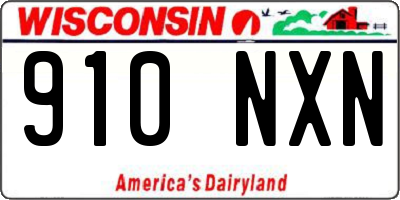 WI license plate 910NXN