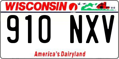 WI license plate 910NXV