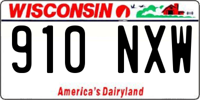 WI license plate 910NXW