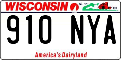 WI license plate 910NYA