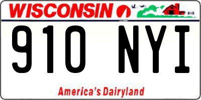 WI license plate 910NYI