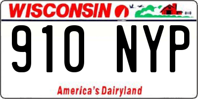 WI license plate 910NYP