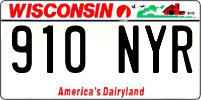 WI license plate 910NYR