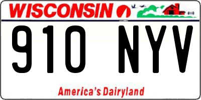 WI license plate 910NYV