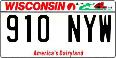WI license plate 910NYW