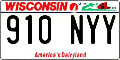 WI license plate 910NYY