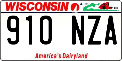 WI license plate 910NZA
