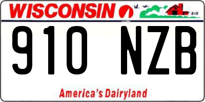 WI license plate 910NZB