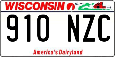 WI license plate 910NZC