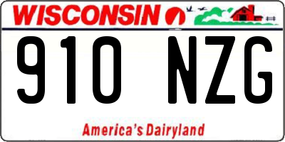 WI license plate 910NZG