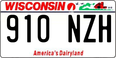WI license plate 910NZH