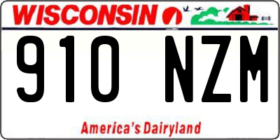 WI license plate 910NZM